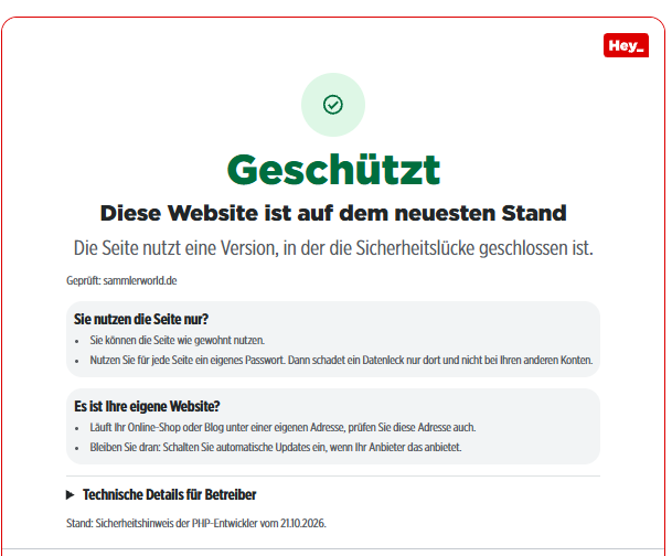 Hinweis zur DSO-Fanpage